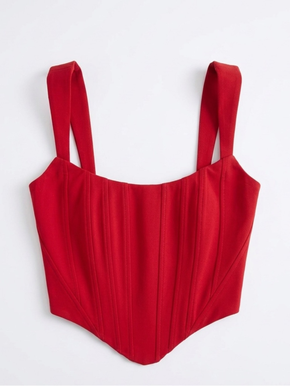 Dynamite Red Structured Corset Tank Top